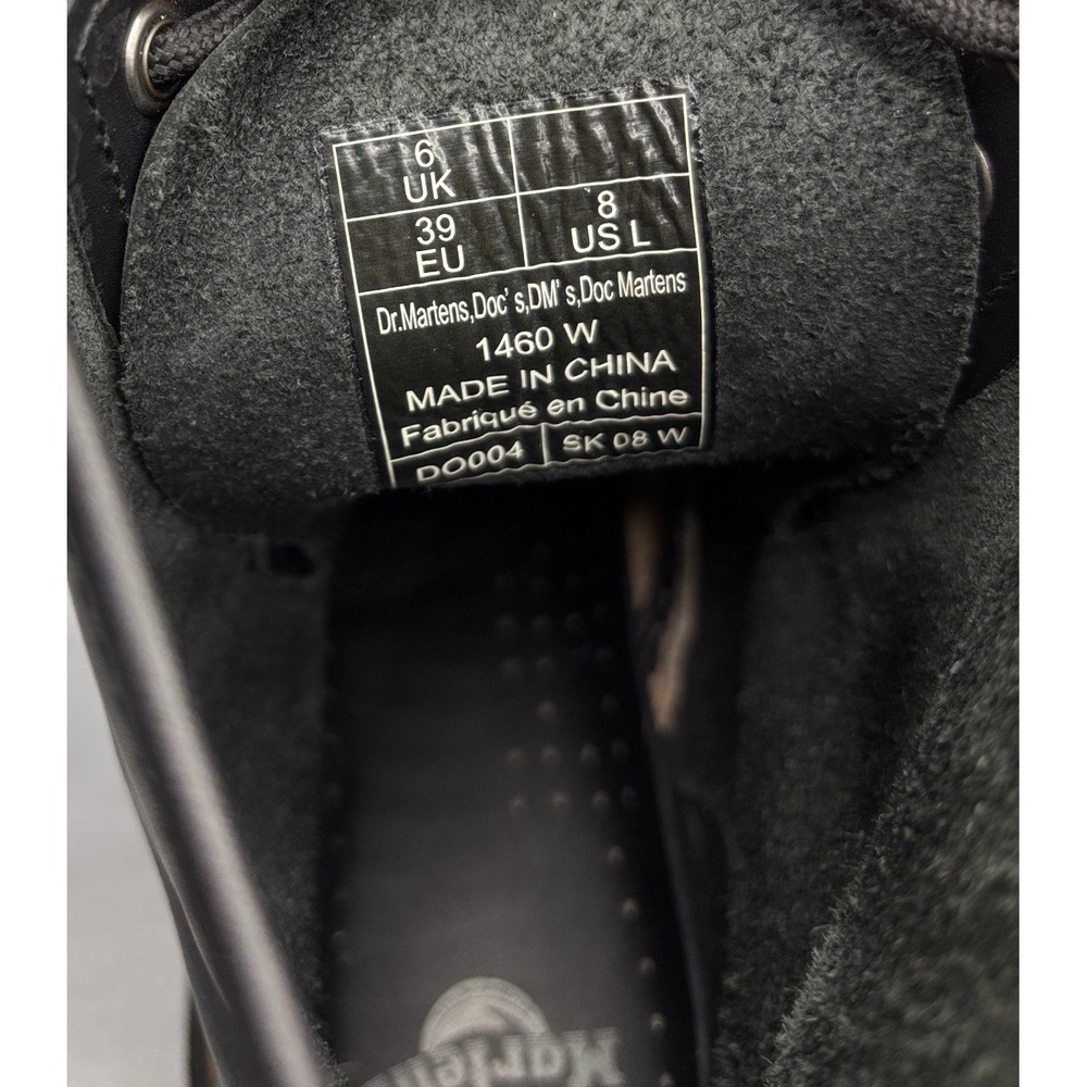 Dr. Martens Black Nappa Leather 8-Eye Boots Womens Size 8 1460 W Doc Marten EUC - Picture 3 of 9